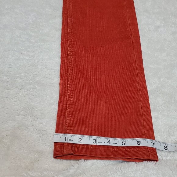 Athleta Burnt Rust Orange Thin Corduroy Straight Leg Hidden Zipper Pants Women 2 - Picture 6 of 10